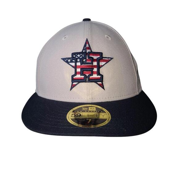 New Era Houston Astros Flag Logo 59FIFTY Cap - Size 7 - Picture 1 of 9